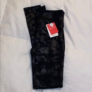 Spanx Faux leather black camo leggings